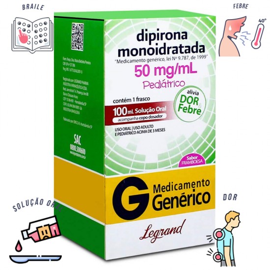 Dipirona solução xarope sem açúcar 100 ml Legrand